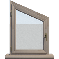 Деревянное окно – трапеция из лиственницы Модель 118 Береза